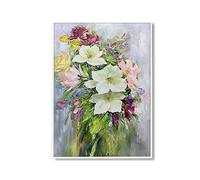 tymhrs Decoración De Arte De Pared, Pintura Al Óleo De Flor De Orquídea Pintada A Mano, Pintura Floral De Espátula Abstracta sobre Lienzo, Cuadros De Pared Interior De Casa Moderna para Dormito