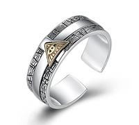 TYMONT Anillo Para Hombre De Plata De Ley 925, Anillo Personalizado De Moda Vintage Ojo De Dios,Plata,Adjustable