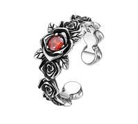 TYMONT Anillo Rosa De Plata De Ley 925 Para Mujer Con Abertura Viva Anillo Personalizado Vintage,Plata,Adjustable