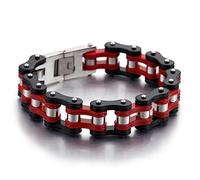TYMONT Pulsera De Acero De Titanio Con Cadena De Motocicleta Para Hombre, Pulsera Deportiva Con Diseño De Cadena De Bicicleta Gótica