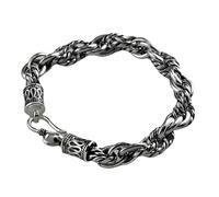 TYMONT Pulsera De Cadena Trenzada De Plata De Ley S925 Para Hombre, Pulsera De Eslabones De Plata Tailandesa De Moda Gótica, Para Regalos De Novio,Plata,18cm