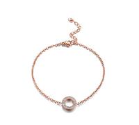 TYMONT Pulsera De Circón Con Incrustaciones De Oro Rosa Simple Para Mujer, Pulsera De Amor Exquisita, Regalo De Cumpleaños Del Día De San Valentín Para Novia Estudiante