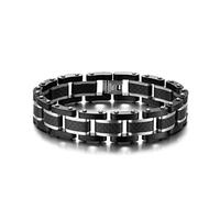 TYMONT Pulsera De Combinación De Fibra De Carbono Sólido De Tungsteno Gótico, Pulsera Desmontable Ajustable De Enlace De Fibra De Carbono Para Hombres 8.5 ",Plata
