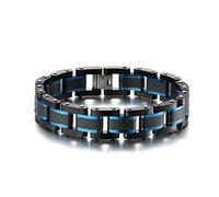 TYMONT Pulsera De Combinación De Fibra De Carbono Sólido De Tungsteno Gótico, Pulsera Desmontable Ajustable De Enlace De Fibra De Carbono Para Hombres 8.5 ",Azul