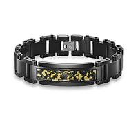 TYMONT Pulsera Gótica De Fibra De Carbono, Pulsera De Epoxi De Camuflaje De Acero De Titanio Con Personalidad Para Hombres, Regalo De Bicicleta Punk