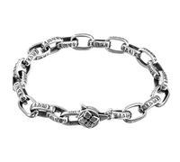 TYMONT Pulsera Vintage S925 De Plata Con Seis Caracteres Mantra, Pulsera Budista Vajra Para Hombres, Regalo De Adorno De Oración Budista Tibetano,Plata,20cm