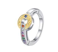 TYMONT S925 Anillo Círculo De Plata De Ley Con Diamantes Para Mujer, Anillo Personalizado De Plata De Ley,Plata,10