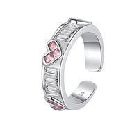 TYMONT S925 Luz De Lujo Rosa Corazón Anillo De Plata De Ley Para Las Mujeres, De Alta Moda Anillo De Plata De Ley,Plata,8