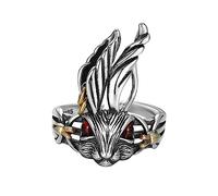 TYMONT S925 Plata De Ley Anillo De Mujer, Conejo Vintage Personalizado Abierto Anillo Ajustable,Plata,9
