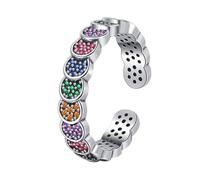 TYMONT S925 Plata De Ley Brillante Diamante Damas Anillo, Nicho De Lujo Vintage Anillo De Plata De Ley,Plata,12