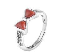 TYMONT S925 plata de ley lazo y rubí del sur anillo de las señoras, nicho de diseño simple anillo de plata de ley,Plata,9