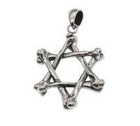 TYMONT S925 Plata Esterlina Hexagonal Esqueleto Colgante, Moda Vintage Cien Collar Colgante De Plata Esterlina,Plata,Pendant + Chain 65cm