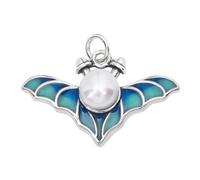 TYMONT S925 Plata Esterlina Perla Mariposa Damas Colgante, Collar Colgante De Plata Esterlina Damas Versátil Encantador,Plata,Single Pendant