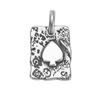 TYMONT S925 plata esterlina pica jugando a las cartas colgante, los hombres y las mujeres personalizados de moda cien a juego collar colgante de plata esterlina,Plata,Pendant + Chain 50cm