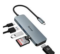 Tymyp USB C Hub Adaptador 6 en 1 Tipo C con Salida HDMI 4K 100W PD, 2 x USB 3.0, Lector de Tarjetas SD/TF para MacBook Pro, Surface Pro, DELL, Lenovo