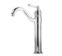 TYMYW Grifo Alto para Lavabo Sobre Encimera Monomando Giratorio 360° Grifo Mezclador Lavabo Vintage de Latón,Cromado