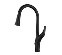 TYMYW Grifo Cocina Extraible 360 Giratorio, 3 Modus de Agua Grifo Mezclador de Cocina Un Solo Agujero,Negro