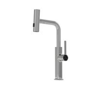 TYMYW Grifo Cocina Extraible Cascada Giratorio A 360° Grifo Monomando Cocina Extraible con 3 Modos Un Solo Agujero Mezclador,Cromado