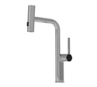 TYMYW Grifo Cocina Extraible Laton Cascada con 3 Modos Giratorio 360° Grifo Monomando Cocina Mezclador Un Solo Agujero,Cromado