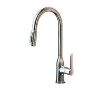 TYMYW Grifo Cocina Extraible Mezclador con 3 Modus de Agua Grifo Monomando Cocina Giratorio 360° Un Solo Agujero,Gris