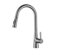 TYMYW Grifo Cocina Fregadero Extraible con 2 Modus de Agua Monomando Giratorio 360° Grifo Mezclador Cocina,Gris