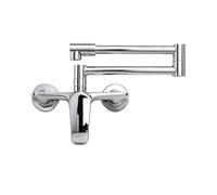 TYMYW Grifo Cocina Pared Extensible Plegable Brazo Plegable Giratorio de 360° Grifo Cocina de Pared con 2 Modos, Latón,Cromado