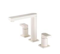 TYMYW Grifo de Baño 3 Orificios Blanco Doble Manija Giratorio Grifo Del Lavabo Dividido Agua Caliente y Fría Latón