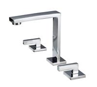 TYMYW Grifo de Baño 3 Orificios con Doble Manija Grifo de Lavabo Dividido 3 Orificios de Latón Fría y Caliente,Cromado