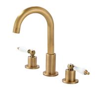 TYMYW Grifo de Baño de 3 Orificios Doble Manija Giratorio 360° Mezclador Lavabo Retro de 8 Pulgadas para Lavabo 3 Orificios