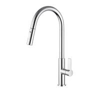 TYMYW Grifo de Cocina con Ducha Extraible con 2 Modos Giratorio 360° Grifo Monomando Cocina Mezclador Un Solo Agujero,Cromado