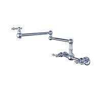 TYMYW Grifo de Cocina de Pared Cromado Giratorio de 360° Brazo Plegable de Doble Articulación Grifo Llenado de Ollas Mezclador