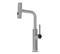 TYMYW Grifo de Cocina Ducha Extraíble, Cascada Giratorio A 360° Grifo Cocina Extraible 3 Modos Mezclador Monomando,Cromado