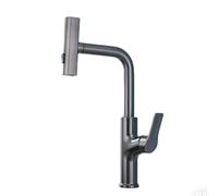 TYMYW Grifo de Cocina Ducha Extraíble, Mezclador Monomando Para Cocina Giratorio A 360° Grifo Fregadero Extraible 3 Modos,Gris