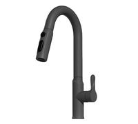 TYMYW Grifo de Cocina Extraible con 3 Modos Giratorio A 360° Grifo Mezclador Cocina Monomando Latón,Gris Cepillado