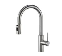 TYMYW Grifo de Cocina Extraible con 3 Modus de Agua Giratorio A 360° Grifo Monomando Cocina Caliente y Frío,Cepillado