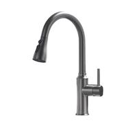 TYMYW Grifo de Cocina Extraible con 3 Modus de Agua Grifo Mezclador Cocina Giratorio A 360° Un Solo Agujero,Gris