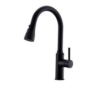TYMYW Grifo de Cocina Extraible con 3 Modus de Agua Grifo Mezclador Cocina Giratorio A 360° Un Solo Agujero,Negro