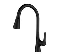 TYMYW Grifo de Cocina Extraible Giratorio A 360° Grifo Mezclador de Cocina con 3 Modus de Agua Latón,Negro