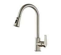 TYMYW Grifo de Cocina Fregadero Extraible Monomando con 2 Modus de Agua Grifo Mezclador Cocina Giratorio 360°,Cepillado