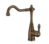 TYMYW Grifo de Cocina Fregadero Retro Giratorio 360° Grifo Monomando Cocina Mezclador de Latón Un Solo Agujero,Retro