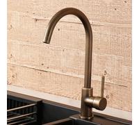 TYMYW Grifo de Cocina Latón Antiguo Giratorio 360° Grifo Mezclador Cocina Alto Monomando un Solo Agujero Retro