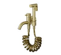 TYMYW Grifo de Ducha con Alcachofa Y Manguera Dorado,Kit Ducha Higienica para Wc Montado En La Pared de Latón para Balcón,Baño