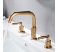 TYMYW Grifo de Lavabo 3 Orificios Giratorio 360 ° Grifo Dividido para Lavabo con Doble Manija Frío y Caliente Latón,Antiguo