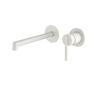 TYMYW Grifo de Lavabo Empotrado de Doble Agujero de Un Solo Manejo Grifo Mezclador Lavabo de Latón,Blanco
