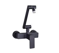 TYMYW Grifo de Llenado de Ollas de Pared Negro para Cocina Fregadero