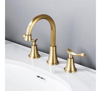 TYMYW Grifo Lavabo 3 Orificios Giratoria de 360 ° Grifo de Lavabo Dividido con Doble Manija Latón Frío y Caliente,Antiguo