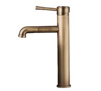 TYMYW Grifo Lavabo Alto Monomando Giratorio 360° Grifo Mezclador Lavabo Vintage de Latón Un Solo Orificio Caliente y Frío
