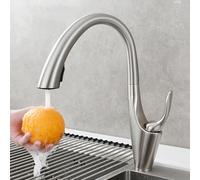 TYMYW Grifos de Cocina Fregadero Extraible Monomando Giratorio 360° Grifo Cocina con Ducha Extraible Laton Mezclador,Cepillado