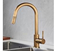 TYMYW Grifos para Fregadero de Cocina Extraible Retro Grifo Monomando Cocina Giratoria 360° de Latón Mezclador Un Solo Orificio