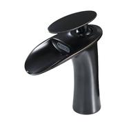 TYMYW Grifos para Lavabos de Baño Cascada Grifo Monomando Lavabo Vintage Mezclador de Latón Un Solo Orificio,Negro Antiguo